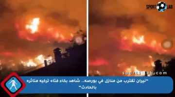 “نيران تقترب من منازل في بورصة.. شاهد بكاء فتاة تركية متأثرة بالحادث”